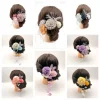 Épingle à cheveux hortensia japonaise, couvre chef, fleur, papillon fait à la main, pince à cheveux en tissu, glands de perles vintage, bâton de cheveux, accessoire kimono