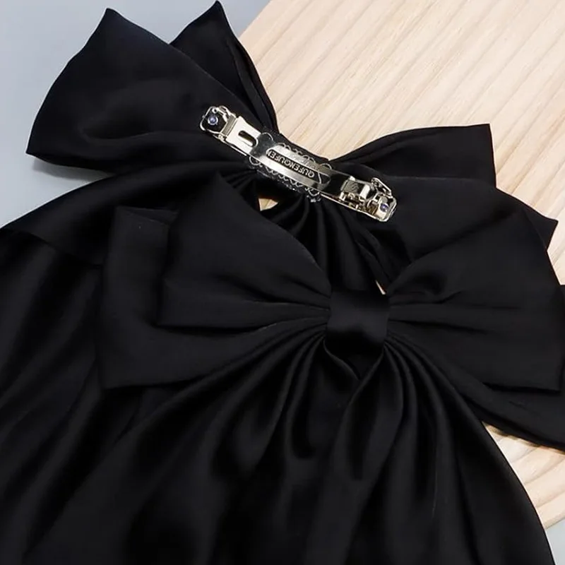 Épingle à cheveux coréenne à nœud papillon pour femme et fille, barrette en ruban de satin, nœud doux, tête arrière, clip de printemps, couvre chef, accessoires élégants Épingle à cheveux coréenne à nœud papillon pour femme et fille, barrette en ruban de satin, nœud doux, tête arrière, clip de printemps, couvre chef, accessoires élégants
