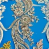 une paire de foulards en diamant faits à la main, matériel de perles pour robe de soirée, tissu de cou, paillettes perlées, décoration de vêtements appliqués
