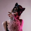 masque en cuir pu noir, yeux sexy pour adultes, visage de cosplay de renard, costumes érotiques sexuels pour femmes et hommes, masque de fête d'halloween, jouets de cosplay