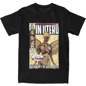 Décontracté en Utero Kurt Cobain t-shirt hommes femmes 100% coton t-shirt vêtements pour adultes