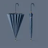 parapluie japonais à long manche pour un usage ensoleillé et pluvieux, colle noire, grande taille, résistant aux tempêtes, étanche automatique à 16 os