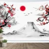 tapisserie alberoise asiatique sans fleurs, tapisserie japonaise, tapisseries de paysage naturel pour chambre à coucher, salon, décoration de maison