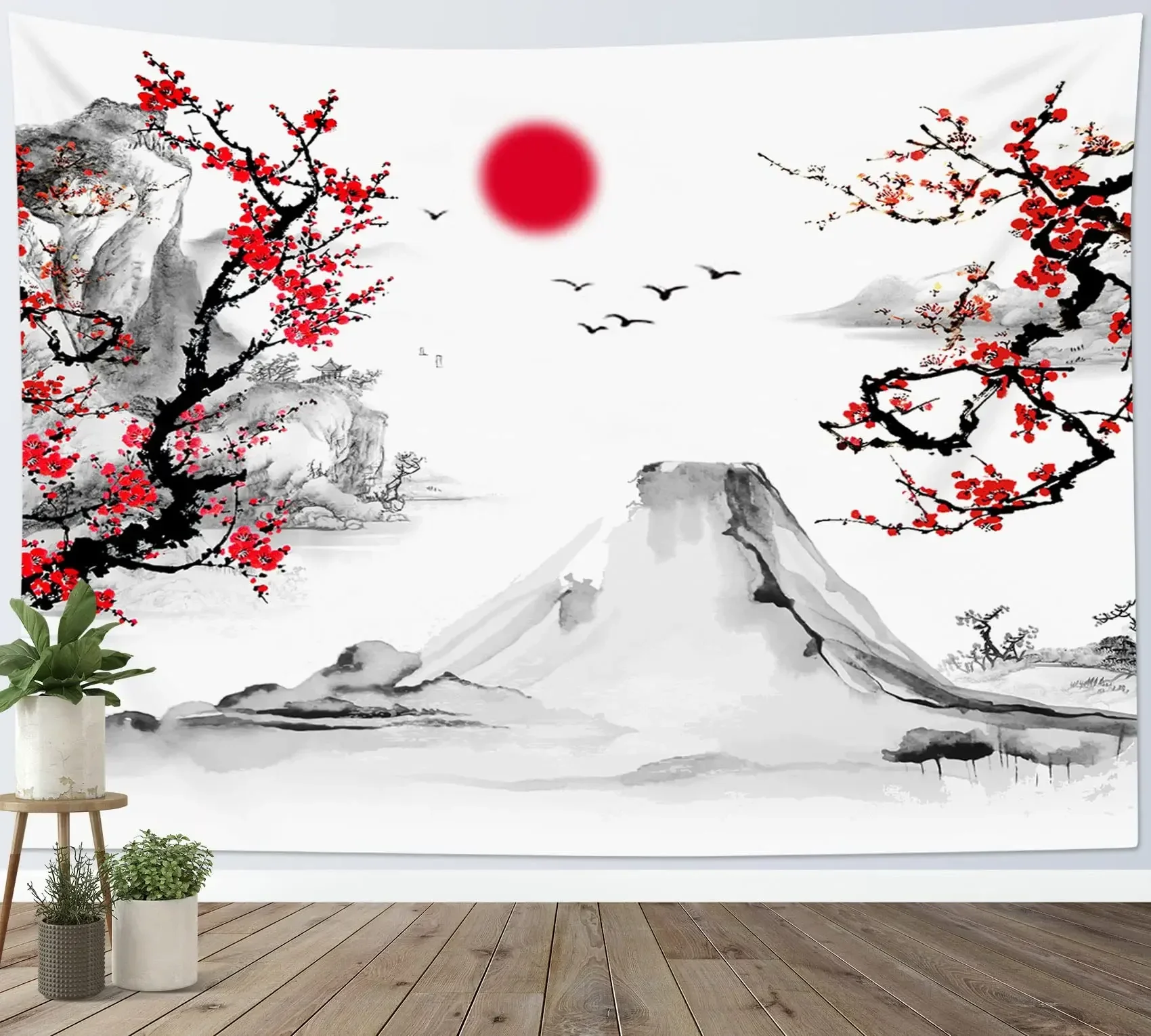 tapisserie alberoise asiatique sans fleurs, tapisserie japonaise, tapisseries de paysage naturel pour chambre à coucher, salon, décoration de maison tapisserie alberoise asiatique sans fleurs, tapisserie japonaise, tapisseries de paysage naturel pour chambre à coucher, salon, décoration de maison