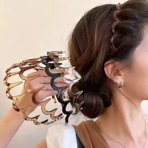 Peigne à cheveux en forme de U pour femmes coréennes, bande de sauna coordonnante, cerceaux en plastique, haut moelleux à dents partenaires, bandes de cheveux, accessoires de vêtements de sauna