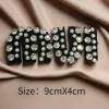 patch de couture en perles de cristal, motif alphabet, à la mode, pour costume, tenue décontracté, tout décoratif, bricolage, bijoux de couture