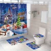 navidad joyeux noël décor rideau de douche santa elk noël imperméable polyester rideau de bain nouvel an chambre rideaux