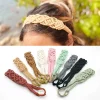 fleur bandeau tressé corde élastique bandeau turban crochet bandana bohème bandeau femmes cheveux écharpe macramé bandeau de cheveux