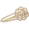 pince à cheveux camélia en perles et strass de style coréen, pince à bec de canard latéral en perles, frange cassée pour femmes, accessoires pour cheveux