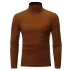 sous vêtements thermiques hauts hommes vêtements d'hiver chemise thermique automne hommes collants d'hiver col haut mince coupe ajustée t shirt à manches longues