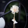 bâtonnets à cheveux chinois, épingles à cheveux en bois avec pompon, pinces à cheveux vintage, accessoires pour cheveux traditionnels chinois, ornements pour femmes