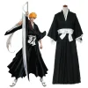 Costume de blanchiment Anime Kurosaki ichigo Cosplay pour hommes, Kimono traditionnel japonais pour adultes, spectacle de spectacle, rôle fantaisie Costume de blanchiment Anime Kurosaki ichigo Cosplay pour hommes, Kimono traditionnel japonais pour adultes, spectacle de spectacle, rôle fantaisie