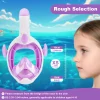 masque de natation pour enfants, licorne, plongée sous marine, visage complet, tuyau respiratoire unique, sûr, étanche, anti buée, confortable