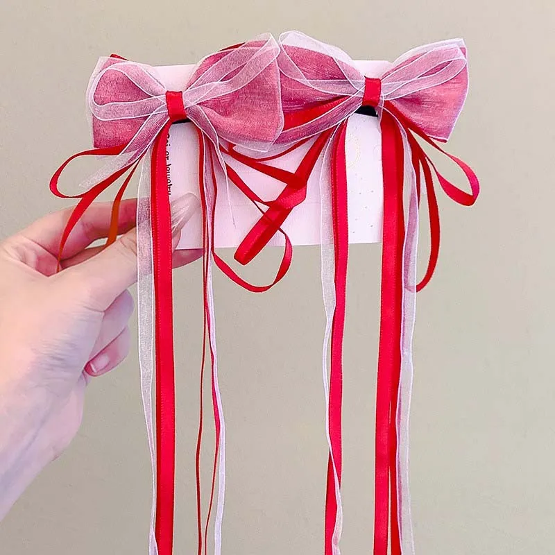 Épingle à cheveux avec sangle à nœud pour enfants, couvre chef tissé pour bébé, longue beauté, accessoires pour cheveux pour filles, nouvelle mode Épingle à cheveux avec sangle à nœud pour enfants, couvre chef tissé pour bébé, longue beauté, accessoires pour cheveux pour filles, nouvelle mode