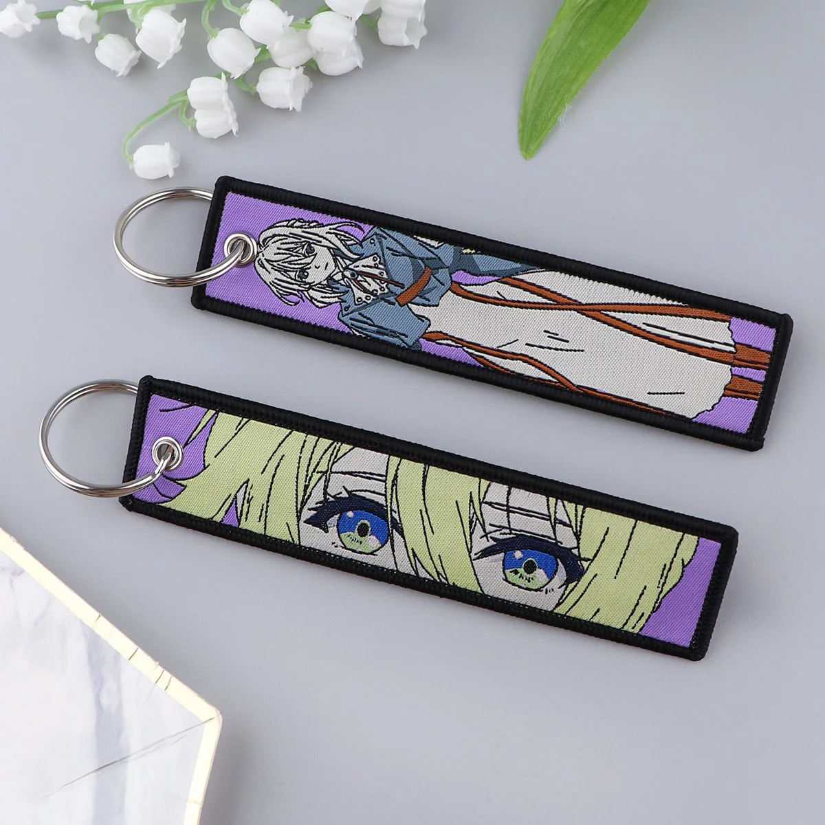 porte clés brodé avec étiquette prédire pour femme, porte clés mignon, voiture d'anime japonais, roman prédire, accessoires de bijoux à la mode, cadeaux porte clés brodé avec étiquette prédire pour femme, porte clés mignon, voiture d'anime japonais, roman prédire, accessoires de bijoux à la mode, cadeaux