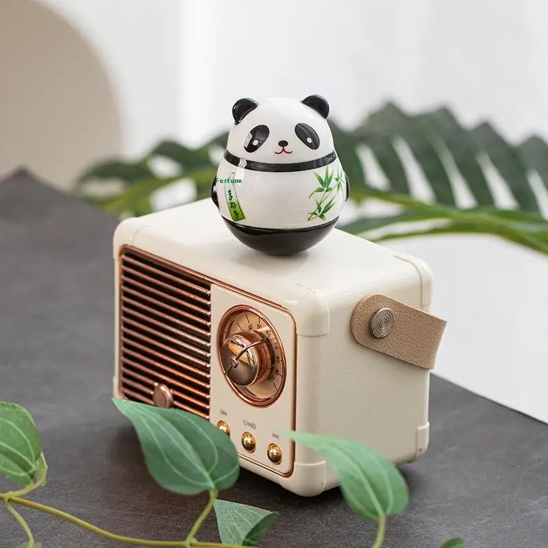 poupée panda en céramique japonaise, artisanat, gobelet, jouet porte bonheur, ornement de fortune, paysage, décor de bureau et de maison poupée panda en céramique japonaise, artisanat, gobelet, jouet porte bonheur, ornement de fortune, paysage, décor de bureau et de maison