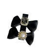 barrette coréenne élégante avec nœud en perles et strass, pince à cheveux de luxe avec frange latérale pour femmes, accessoires pour cheveux chics