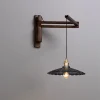 applique japonaise en bois massif, lampe de chevet pour chambre à coucher, style nordique rétro, bras à bascule pliant, pour restaurant, allée, art en fer
