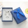 boîte cadeau de bijoux pour femmes, 1 pièce, motif à carreaux, décor d'arc, pour emballage de bijoux