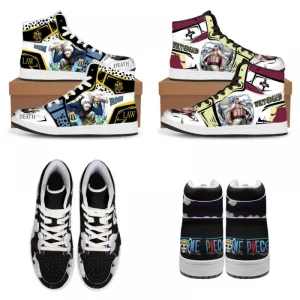 One Piece Anime Luffy Zoro baskets chaussures décontractées chaussures de basket-ball dessin animé impression confortable surdimensionné chaussures plates cadeau d&rsquo;anniversaire