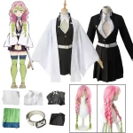 Anime Oke Roji Mitsuri Cosplay Costume pour adultes et enfants, Kimono Haori, robe, perruque, vêtements d’Halloween Anime Oke Roji Mitsuri Cosplay Costume pour adultes et enfants, Kimono Haori, robe, perruque, vêtements d’Halloween