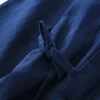 robes kimono en coton pour hommes, pyjama, vêtements fins, couleurs noir et marine, vêtements de maison, amples et décontractés, ensembles de robe pour hommes, printemps et automne
