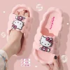 sanrio hello kitty anime pantoufles kuromi femmes pantoufles d'intérieur confortable anti dérapant maison pantoufle plate couples diapositives printemps été