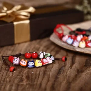 Bracelet Maneki Neko en céramique de Style chinois, chat porte-bonheur en argile polymère, perle de chat, accessoires de bijoux faits à la main