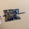 Épingles à cheveux brodées de fleurs pour femmes, bâtons carrés en forme d'éventail, baguettes rétro de style palais, accessoires de couvre chef tendance z