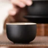 tasse à thé rétro boutique, bol à thé noir fait à la main, luxe chinois, tasse unique, cérémonie du thé, 6 pièces