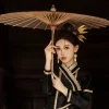 couvre chef de style ancien vintage, coiffure thaïlandaise, couvre chef hanfu ancien, bâtons de cheveux en métal fleur, cristal doré, épingle à cheveux en forme de u pour femmes