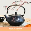 bisinna théière en fonte avec passoire à thé en acier inoxydable bouilloire à eau tasse pour camping en plein air loisirs patio thé bouillant
