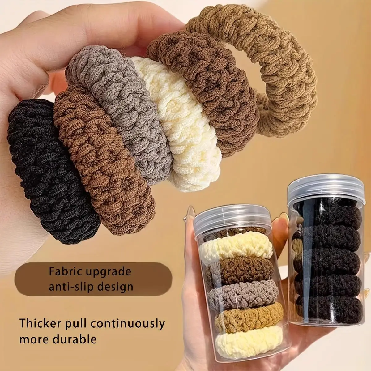 hairties, chouchous pour cheveux durables à haute élasticité – porte queue de cheval en tricot épais sans couture dans des couleurs assorties hairties, chouchous pour cheveux durables à haute élasticité – porte queue de cheval en tricot épais sans couture dans des couleurs assorties