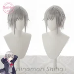 【AniHut】 Projet de perruque de cosplay Hinomori Shiho Silver 35 cm SEKAI Étagère colorée! Cheveux synthétiques résistants à la chaleur Hinomori Shiho
