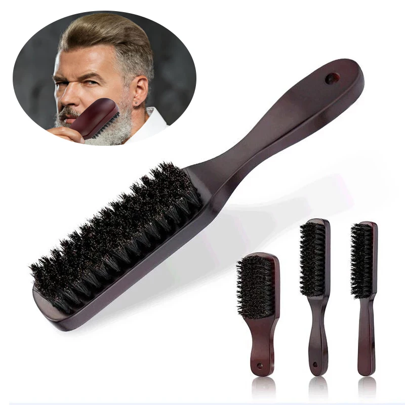 Brosse à barbe pour hommes, manche en bois, poils de sanglier, moustache, brosse de nettoyage, coiffure, antistatique, peigne de coiffure, outil de rasage Brosse à barbe pour hommes, manche en bois, poils de sanglier, moustache, brosse de nettoyage, coiffure, antistatique, peigne de coiffure, outil de rasage