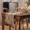 chemin de table jacquard vintage élégant, nappe épaisse à motif de fleurs avec nappe, couverture de table pour dîner