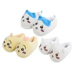 Chiikawa Jiikawa pantoufles en peluche ours auto-déprécateur Usachi Xiaobachiika pantoufles mignonnes intérieur chaussures en coton Super doux cadeau pour fille