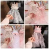 mode style coréen couronne gaze bandeau chapeaux cheveux décor dentelle maille cheveux cerceau cheveux accessoires coiffure couronne bandeau bébé