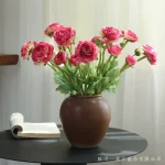 Fleurs artificielles pour la décoration de la maison, fleurs de salon, ornements de table à manger, fête de mariage, floral, 3 têtes, 10 pièces Fleurs artificielles pour la décoration de la maison, fleurs de salon, ornements de table à manger, fête de mariage, floral, 3 têtes, 10 pièces