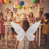 ailes de fée papillon colorées scintillantes, ailes de princesse papillon faites à la main, accessoires de déguisement en organza pour spectacle sur scène