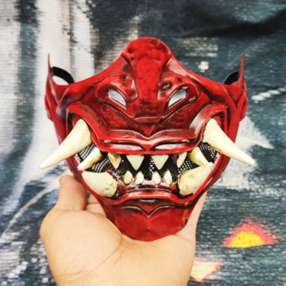 demi visage cosplay rouge prajna masque effrayant habiller samouraï cosplay masque mascarade 3d japonais masque jouet jouets pour enfants demi visage cosplay rouge prajna masque effrayant habiller samouraï cosplay masque mascarade 3d japonais masque jouet jouets pour enfants