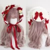 Chapeau de paille Vintage victorien en dentelle à fleurs, Bonnet Lolita pour fille, casquette à volants, à lacets réglable Chapeau de paille Vintage victorien en dentelle à fleurs, Bonnet Lolita pour fille, casquette à volants, à lacets réglable