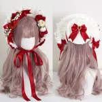 Chapeau de paille Vintage victorien en dentelle à fleurs, Bonnet Lolita pour fille, casquette à volants, à lacets réglable Chapeau de paille Vintage victorien en dentelle à fleurs, Bonnet Lolita pour fille, casquette à volants, à lacets réglable