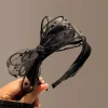 vente chaude de la saison nouveau bandeau en maille avec nœud papillon couvre chef pour femme bandeau de cheveux pressé élégant pince à cheveux polyvalente cheveux a...