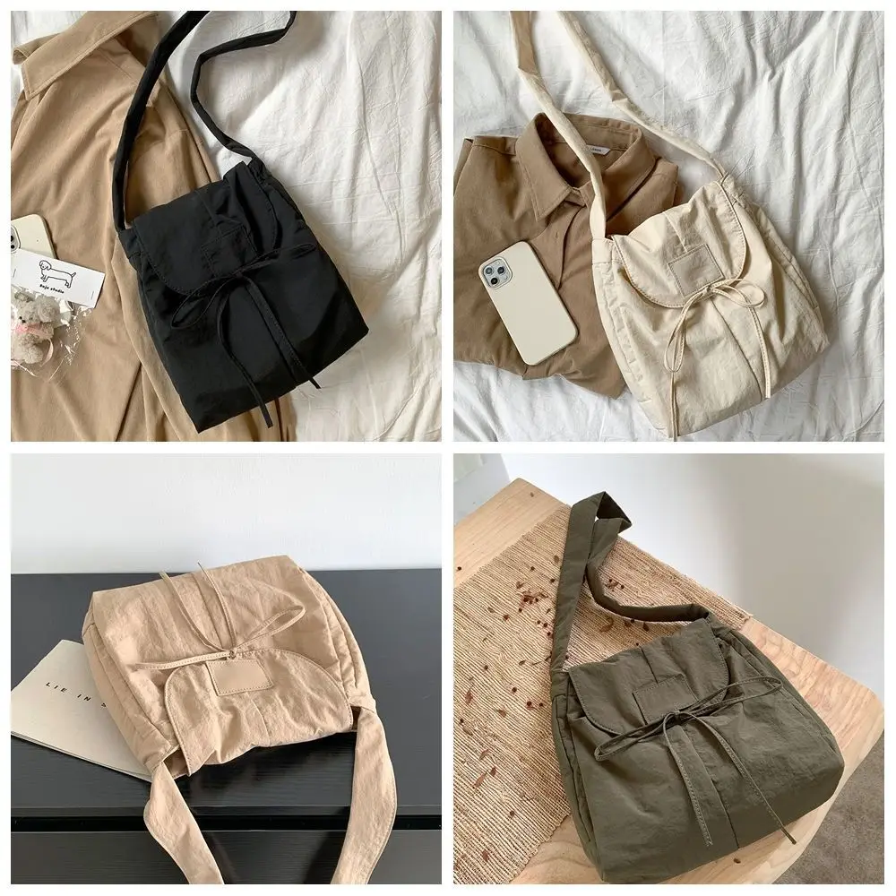 sac à bandoulière à rabat en nylon de style coréen, grande capacité, design de niche, sac en nylon léger et souple, fourre tout à fermeture éclair, sac à bandoulière pour femmes sac à bandoulière à rabat en nylon de style coréen, grande capacité, design de niche, sac en nylon léger et souple, fourre tout à fermeture éclair, sac à bandoulière pour femmes