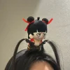 nouveau nezha dessin animé bandeau drôle en peluche poupée boules bandeau coiffure outil de fixation épingle à cheveux pour femmes enfants filles cheveux accessoires