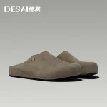 DESAI Pantoufles respirantes pour hommes fraîches et confortables avec un design à bout enveloppé