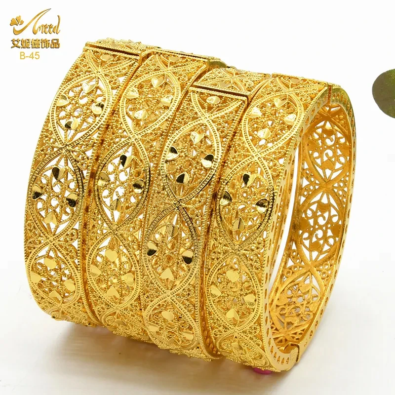 Bracelets couleur or dubaï pour femmes, plaqué or, indien, africain, dur, breloque de mariage, bijoux à main arabes éthiopiens de luxe Bracelets couleur or dubaï pour femmes, plaqué or, indien, africain, dur, breloque de mariage, bijoux à main arabes éthiopiens de luxe
