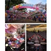 parapluie en papier huilé fait à la main, durable, décoratif, suspendu, à motifs, en soie chinoise, à long manche, bâton en bois, pour enfants