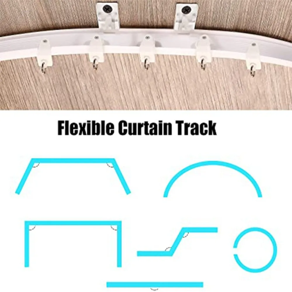 rail de rideau pliable en plastique blanc, style moderne, visible, accessoires rail de rideau pliable en plastique blanc, style moderne, visible, accessoires